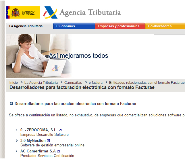 La AEAT valida la emisión de Factura Electrónica desde myGestión