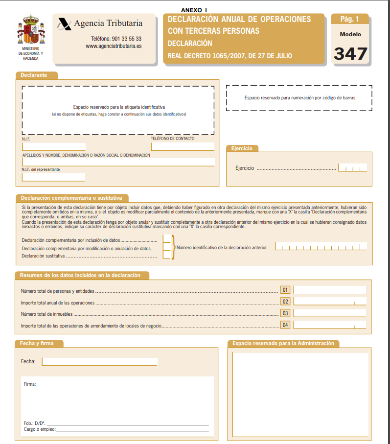modelo 347 página 1 Operaciones con terceras personas modelo 347